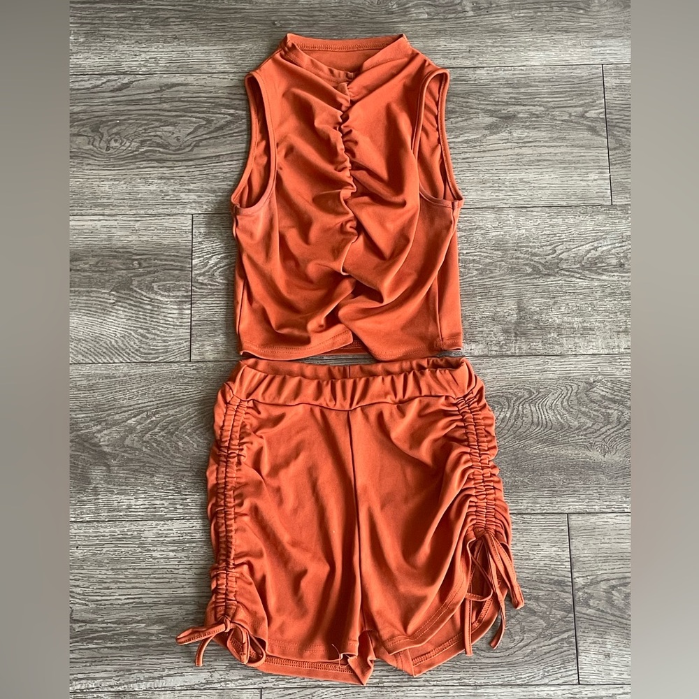 Brunt orange shorts set | One size